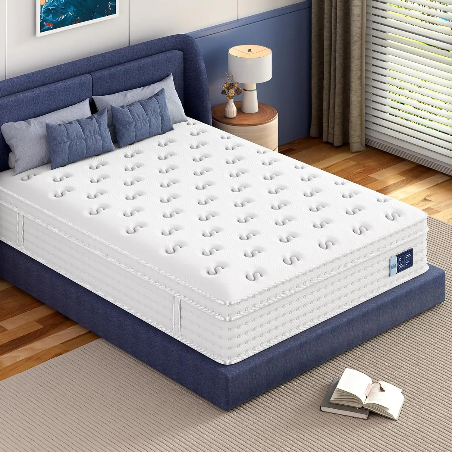 Supportive Pressure Relief, Premium Pocket Spring Mattress, Fiberglass-Free & Odor-Free, Restful Deep Sleep