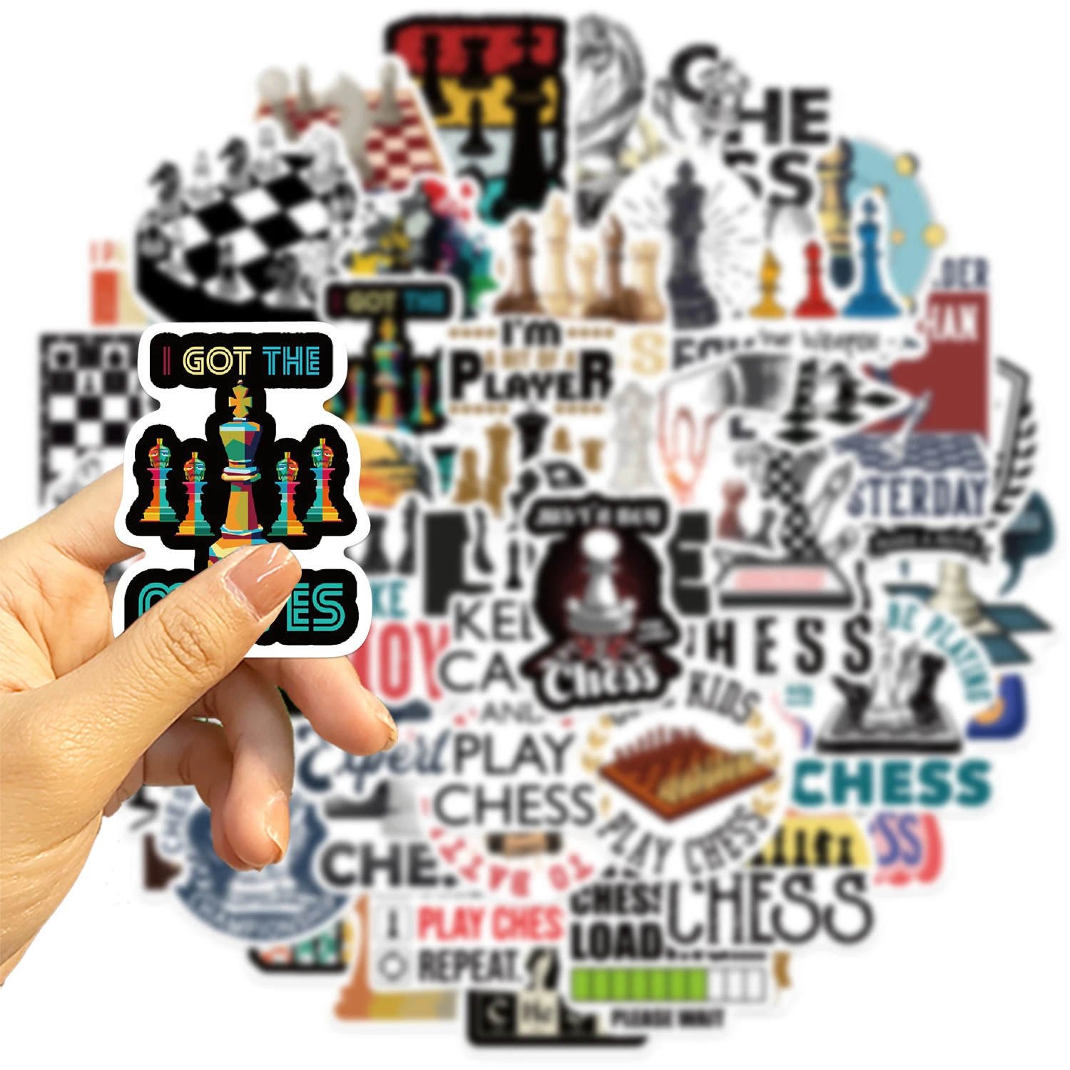 50PCS Chess Game Scrapbook Stickers DIY Diary Laptop Luggage Skateboard Graffiti Decal Fun Stylish Classic Toys