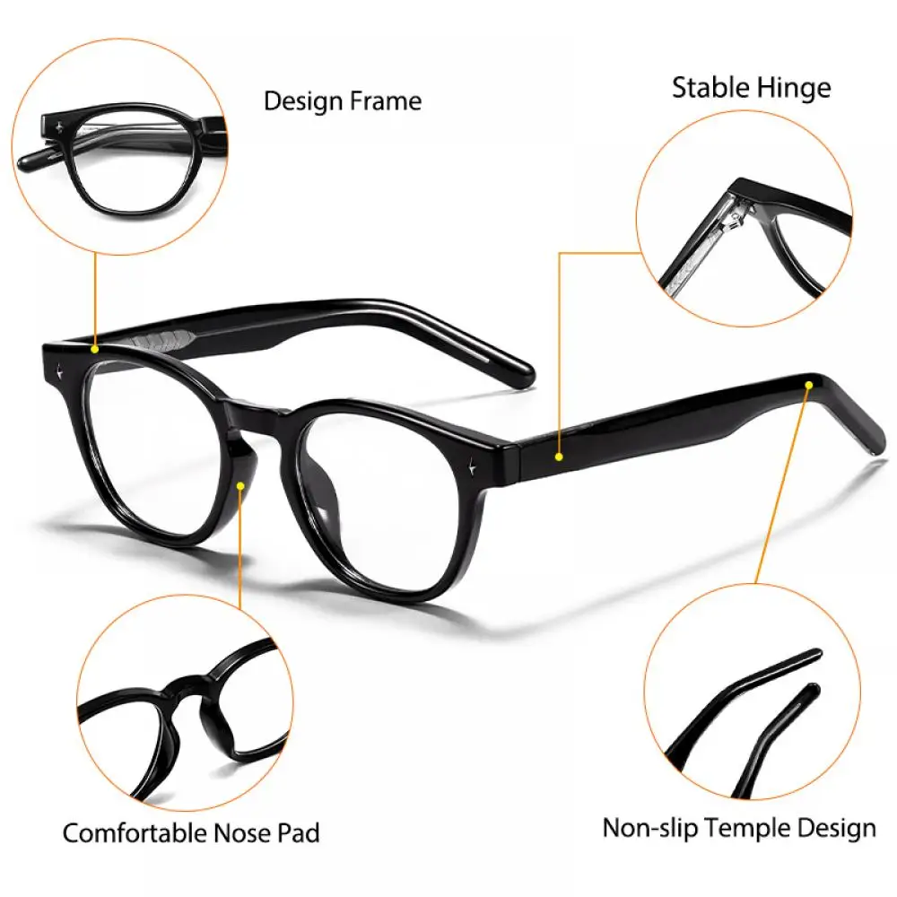CATERSIDE Retro Herren-Brillenhalter Tr-90 Quadratische Modische Anti-Blaulicht-Brille Damen Business Freizeit Urlaubsgeschenk Brille – Detail 7