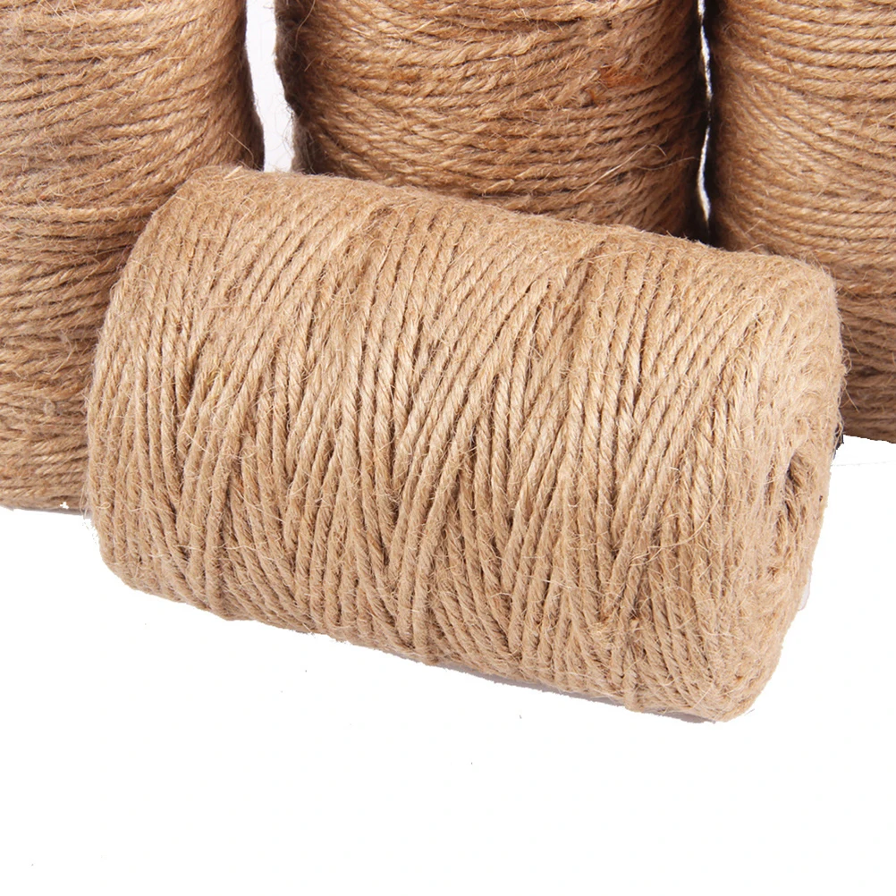 

2Pcs Natural Jute Twine String for Crafting Decorative Gardening Artificial Rope Ribbon DIY Packaging Events Birthday Fence