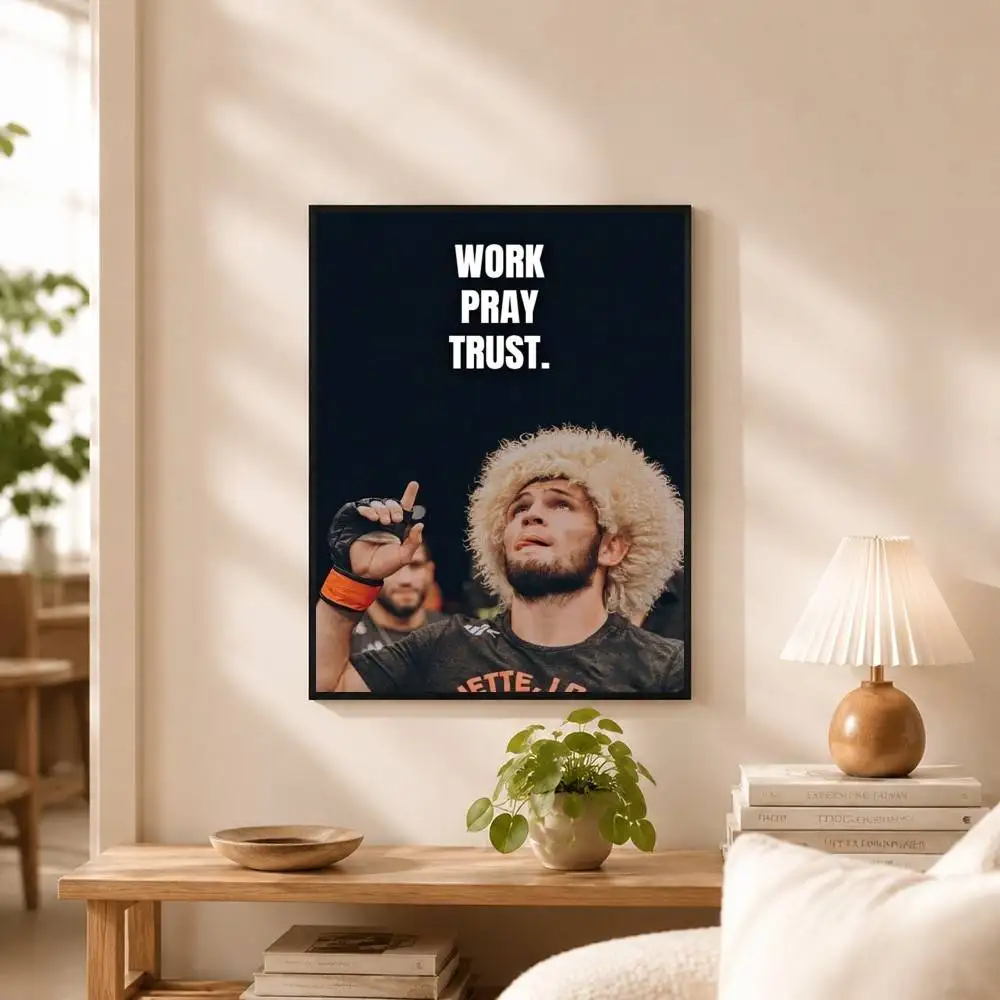Fighter Khabib Nurmagomedov Poster High Quality Dorm Living Room Aesthetic Wall Decoration Painting Stickers Gift