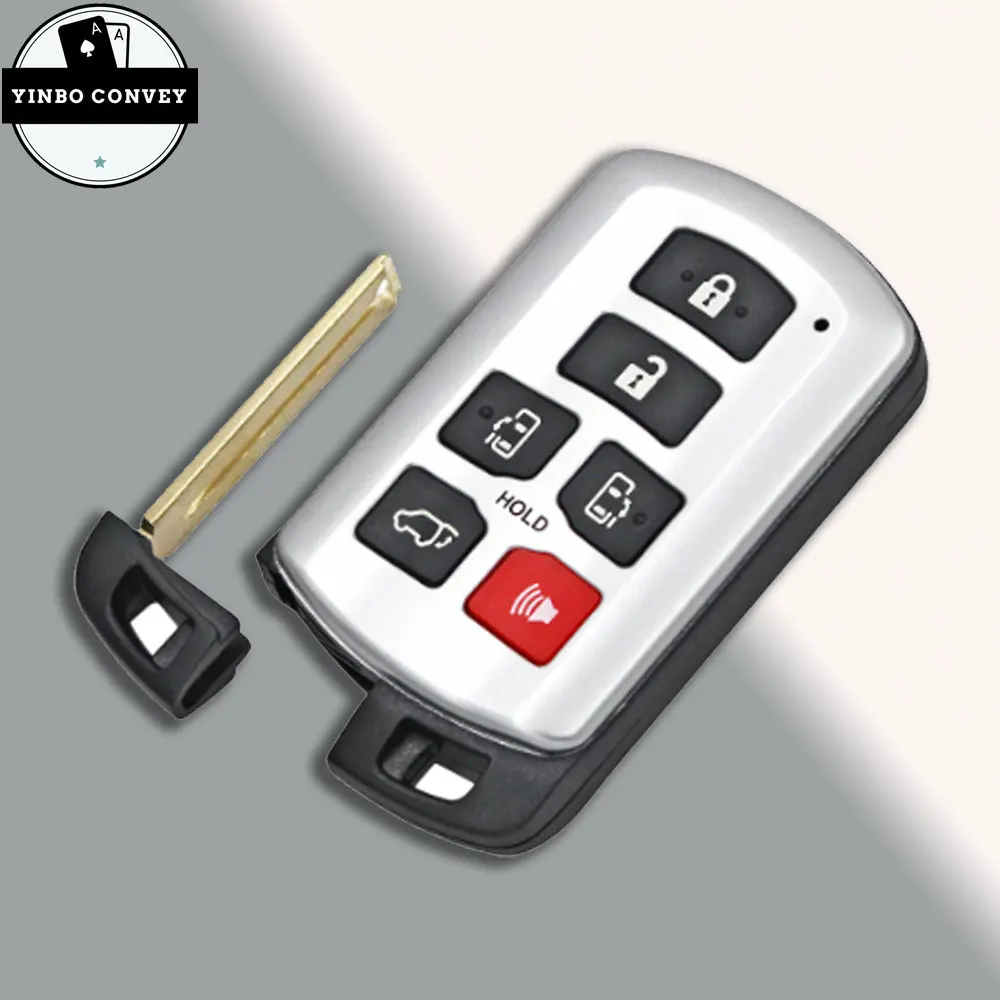 YINBO  Keyless Entry Remote Key Case 6 Buttons 2011 2012 2013 2014 2015 2016 2017 2018 2019 For Toyota Sienna Van FCCID:HYQ14ADR