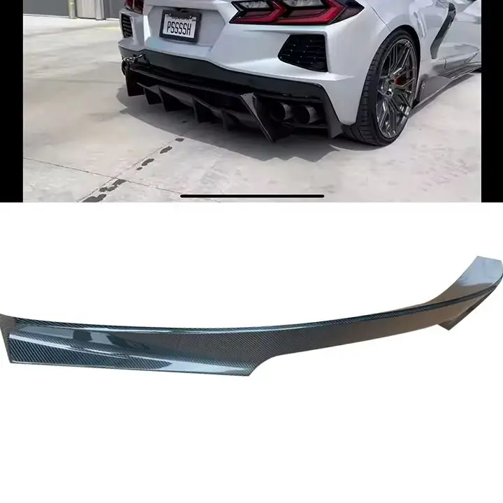 

New Style Caron Fiber Rear Spoiler for Chevrolet Corvette C8 2020-21 REAL CARBON Rear Trunk Lid Spoiler High Quality