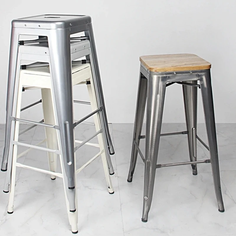 Stackable Metal Bar Stools  Counter Height Bar Chairs 24-Inch Indoor/Outdoor Barstools for Home and Patio