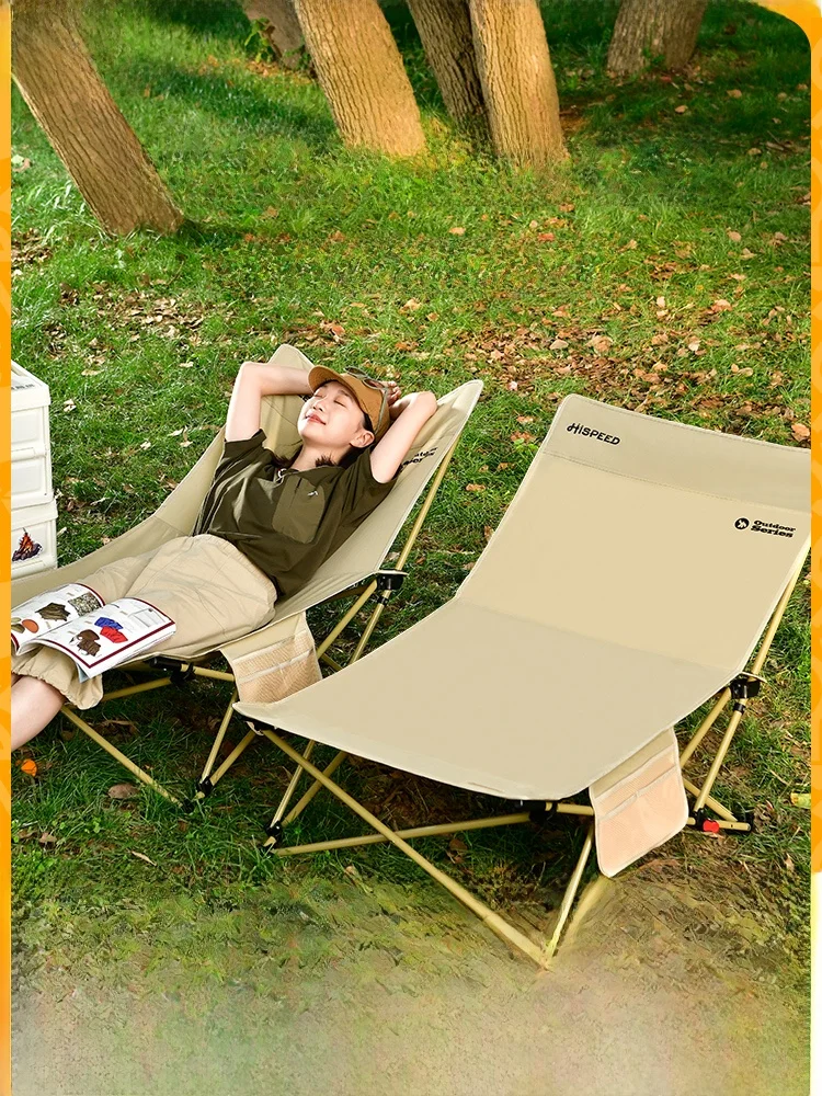 Portable Outdoor Folding Chair Cam Moon Chair Office Nap Chair Beach Chair High Barest Adjustable Multi-Function Chair