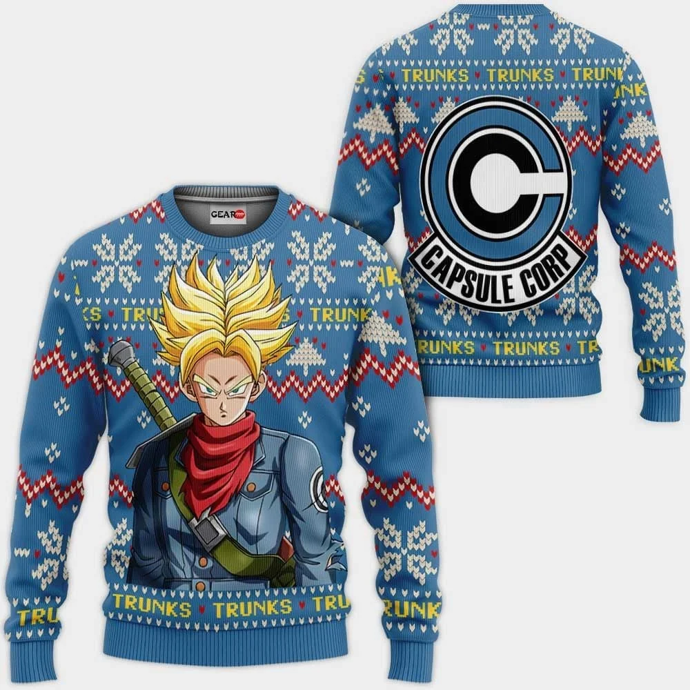 Nouveau Bandai Anime Dragon Ball série noël laid mignon rue grande taille hommes et femmes automne/hiver nouveau sweat à capuche à col rond