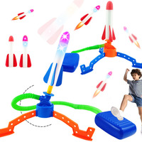 Children's Foot-stepping Small Rocket Toys Outdoor Luminous Ejection Flying Flash Launch Rocket Children's Interactive Toys Gift