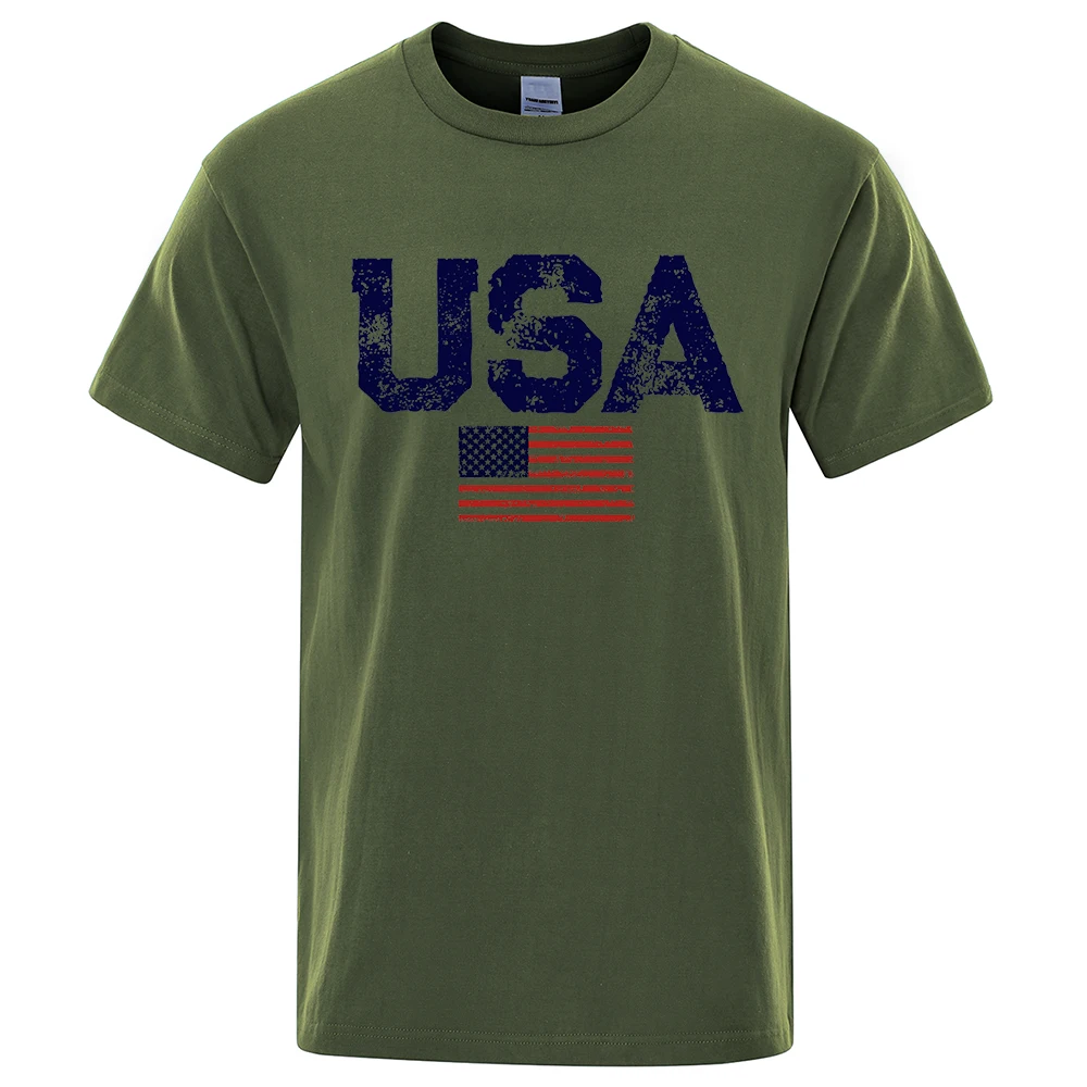 Vintage Usa Flag Street Print Male T Shirts High Quality New Tshirt Summer Casual Cotton Tops Hip Hop Breathable Tee Clothes