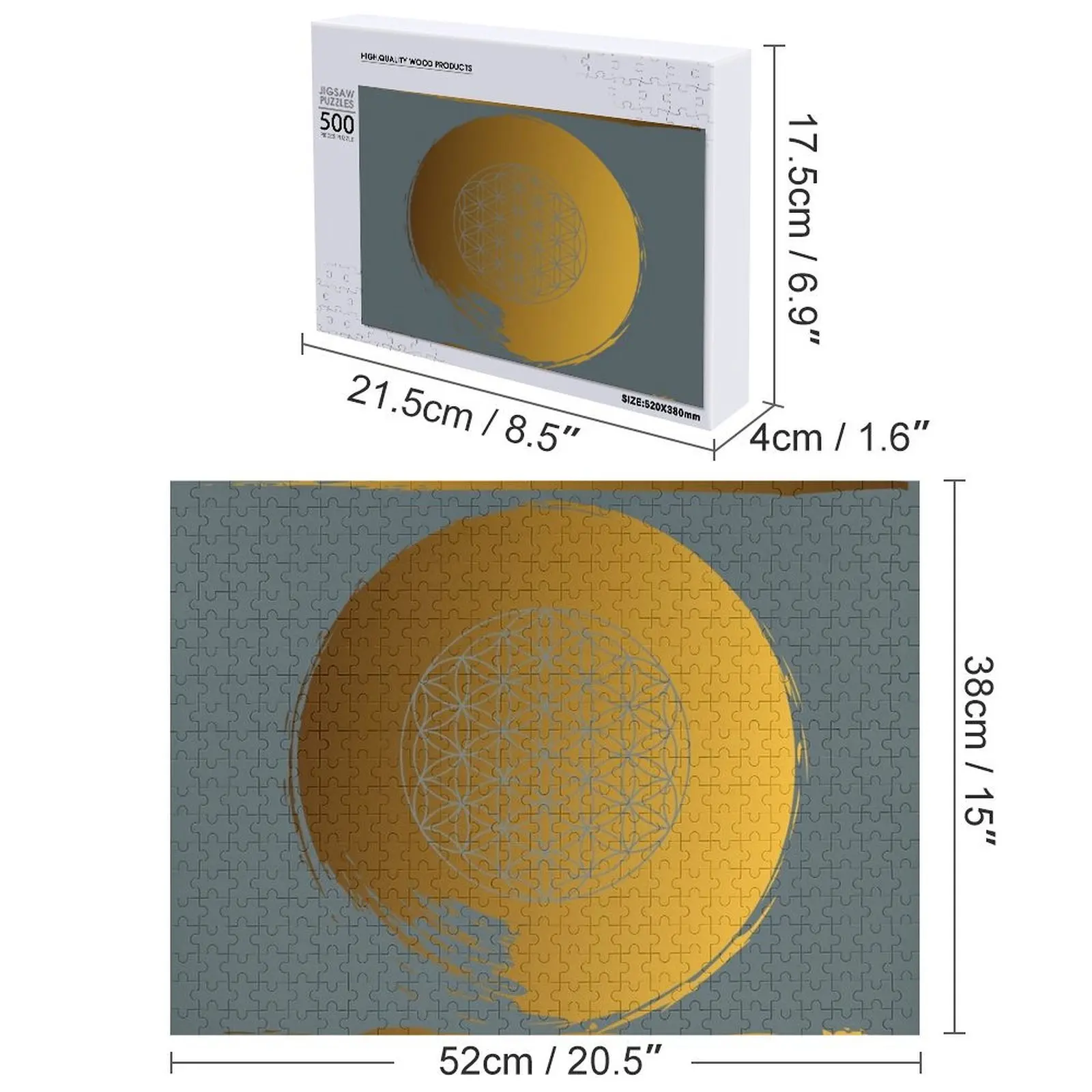 Flor da vida quebra-cabeça presente personalizado decoração de madeira pinturas escala motores quebra-cabeça