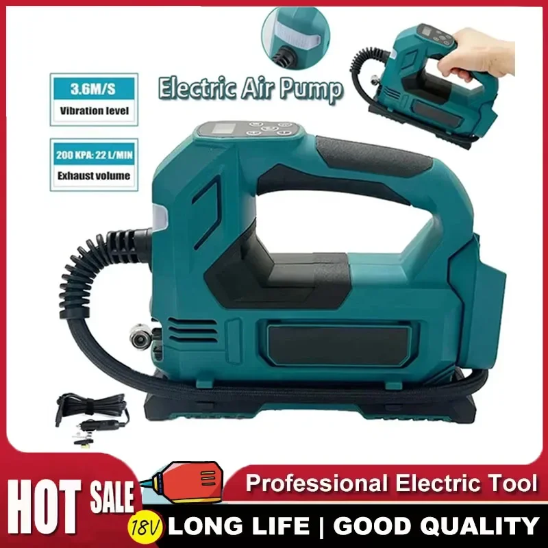 

Портативный беспроводной насос для накачки шин Fit Makita, 18В, электрический воздушный компрессор, ручной воздушный насос для автомобилей, велосипедов, мячей