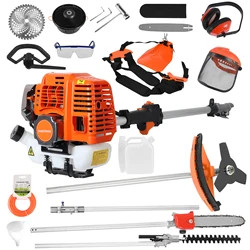 5 in 1 Gardening Tools Lawn Mower Petrol Brush Cutter Hedge Trimmer High Branch Saw With 52cc Petrol Engine Tree Cutter Tools