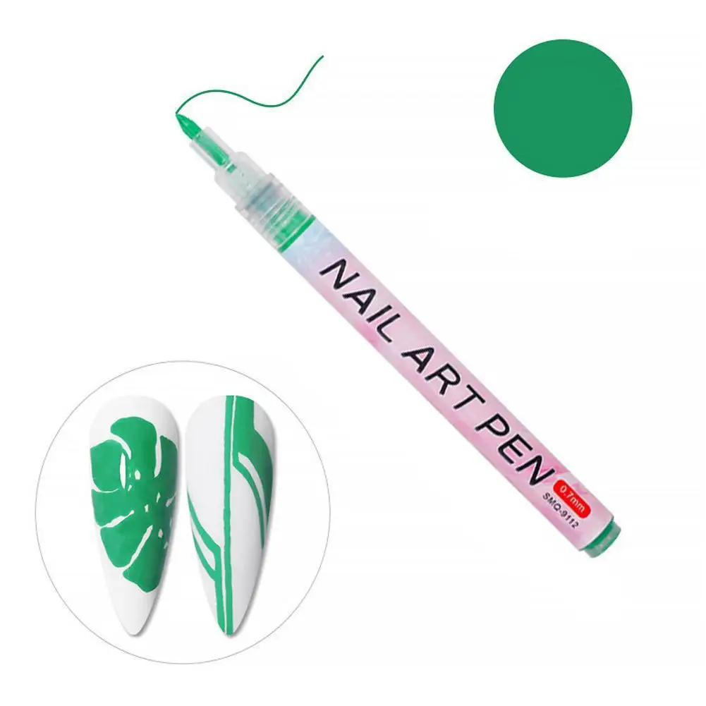 

12Colors Nail Art Marker Pen Brush 0.7mm Graffiti Drawing Line Wave Flower Pattern Painting Pen Manicure Tools