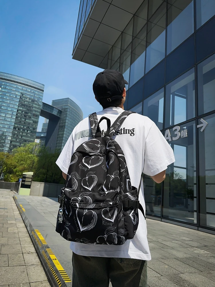 Korean backpack men's fashion multi-functional backpack large-capacity outdoor short-distance travel bag simple student bag