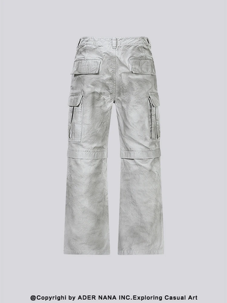 

Американские рабочие брюки свободного прямого кроя для мужчин, повседневные, с множеством карманов, модные, брендовые, длинные, удобные, хлопковые, осенние