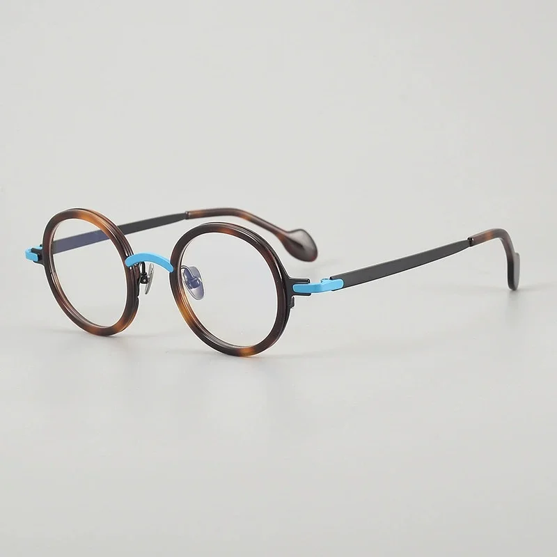 Belight Optical ทรงกลม Handmade สีสันรวม Acetate ไทเทเนียม Retro กรอบแว่นตาเลนส์ MW002