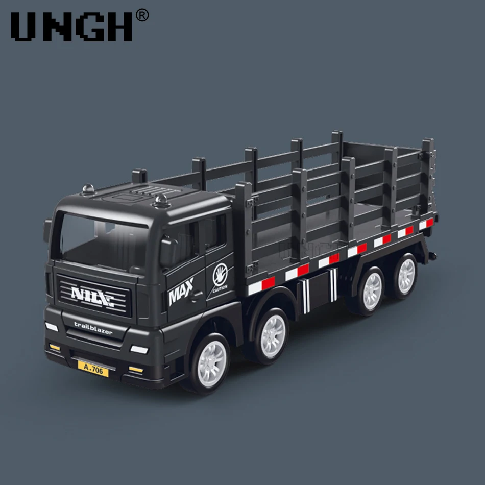 UNGH 4PCS/Set Simulation Transporter Pull Back Container Truck Freight Vehicle Children Kids Car Model Educational Toys