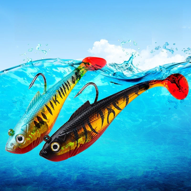 

8pcs 3.6g-24.6g Hook Silicone Soft Bait Swimbait Fishing Wobblers Artificial T Tail Fishing Lures Swim Bait for Bass Pike Pesca