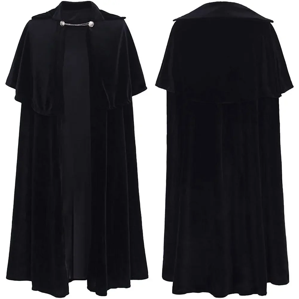 Medieval Men Renaissance Warrior King Guard Maxi Cloak Old Adults Women Carnival Fancy Dress Party Cosplay Carnival Priest Cape