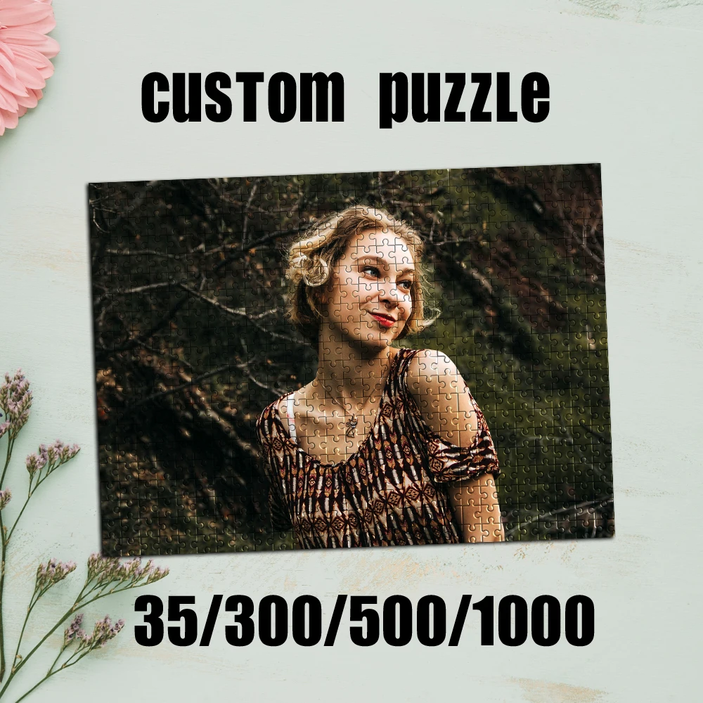 35/300/500/1000pcs Personalized Custom Photo Puzzle portrait Customize DIY Toy Decoration Collectiable Gift Present Christmas