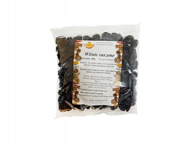 Wiśnia peruwiańska MIECHUNKA suszona 200g BEZ CUKRU