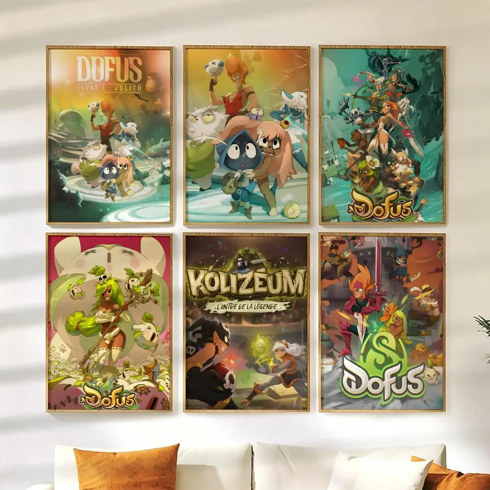 Pretty video game D-Dofus Poster Wall Stickers HD Painting Self Adhesive Art Decals for Bedroom Living Room Home Decor