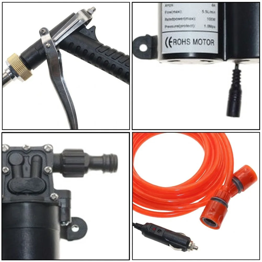 12V Self-Priming Portable Water Pump for Car Detailing Stations HVAC Technician Tools and Outdoor Equipment Rinse Support
