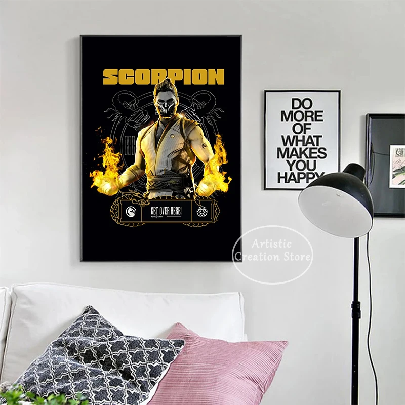 Mortal Kombat 1 Game Poster Sub-Zero Scorpion Canvas Painting Prints Living Room Wall Art Bedroom Game Room Home Decor Gifts