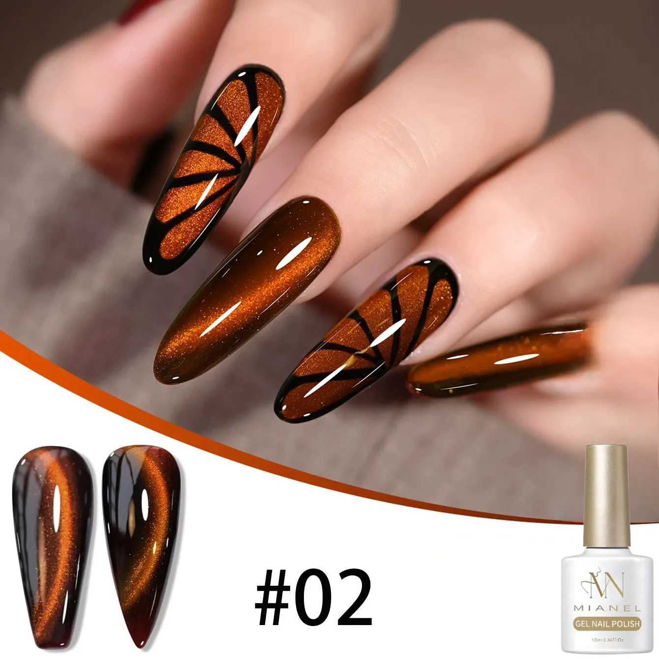 10ML 1PCS Winter Beliebte Tiefe Gold Nägel Schwarze Nägel Glas Perle Cat Eye Gel Polnisch Nagel Zeug Weihnachten nägel Französisch Spitze Nägel