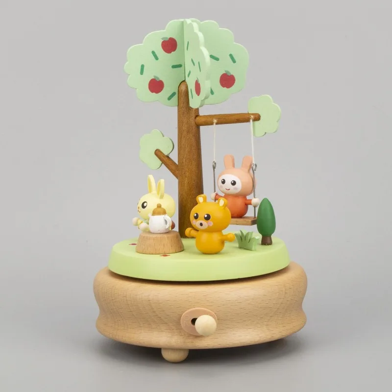 Wooden Carousel Horse Music Box, Handmade Creative Melody Ornament, Valentine's Day Gift for Women
