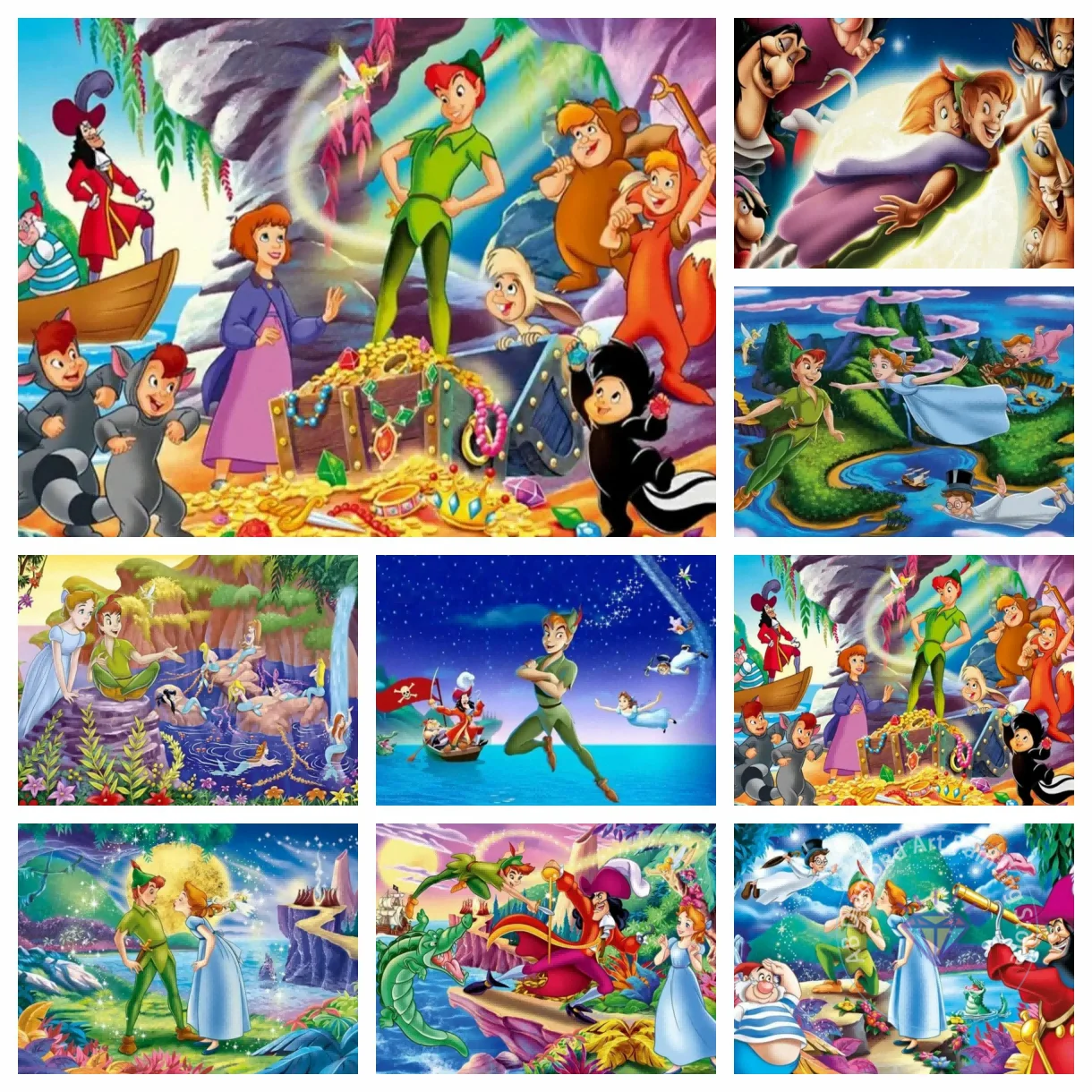 

AB Diamond Painting Disney Peter Pan Cartoon Fairy Kit 5D DIY Cross Stitch Handmade Art Gift Crafts Home Decor Gift