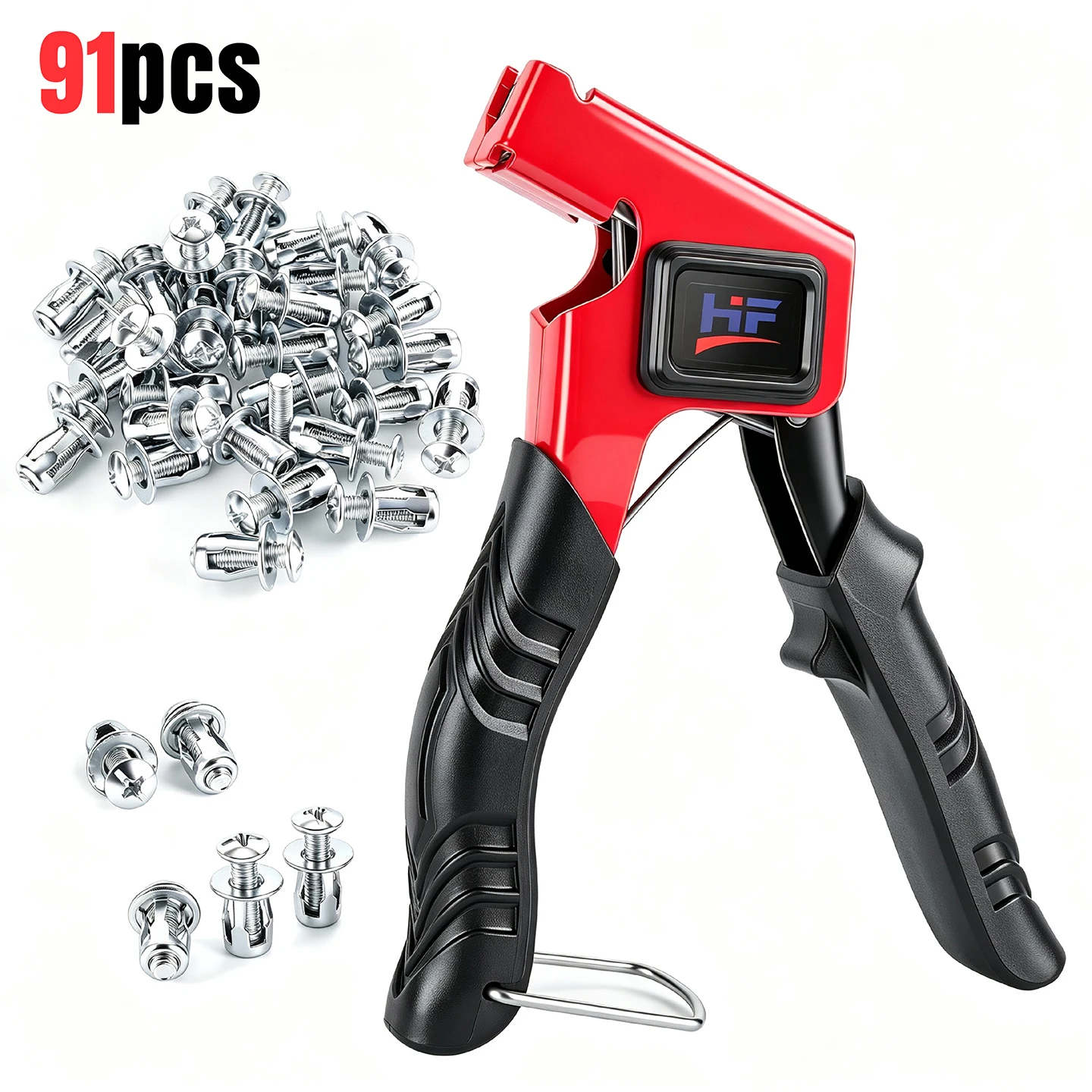 LOZLIN 91PCS M4 M5 M6 Petal Jack Nuts Hollow Wall Anchors Setting Tool Expansion Screws Metal Fasteners Drywall Cavity Wall DIY
