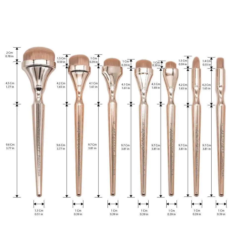 Conjunto de pincéis de maquiagem facial Fink para ferramentas de beleza, como pincéis de base, blush, contorno e sombra