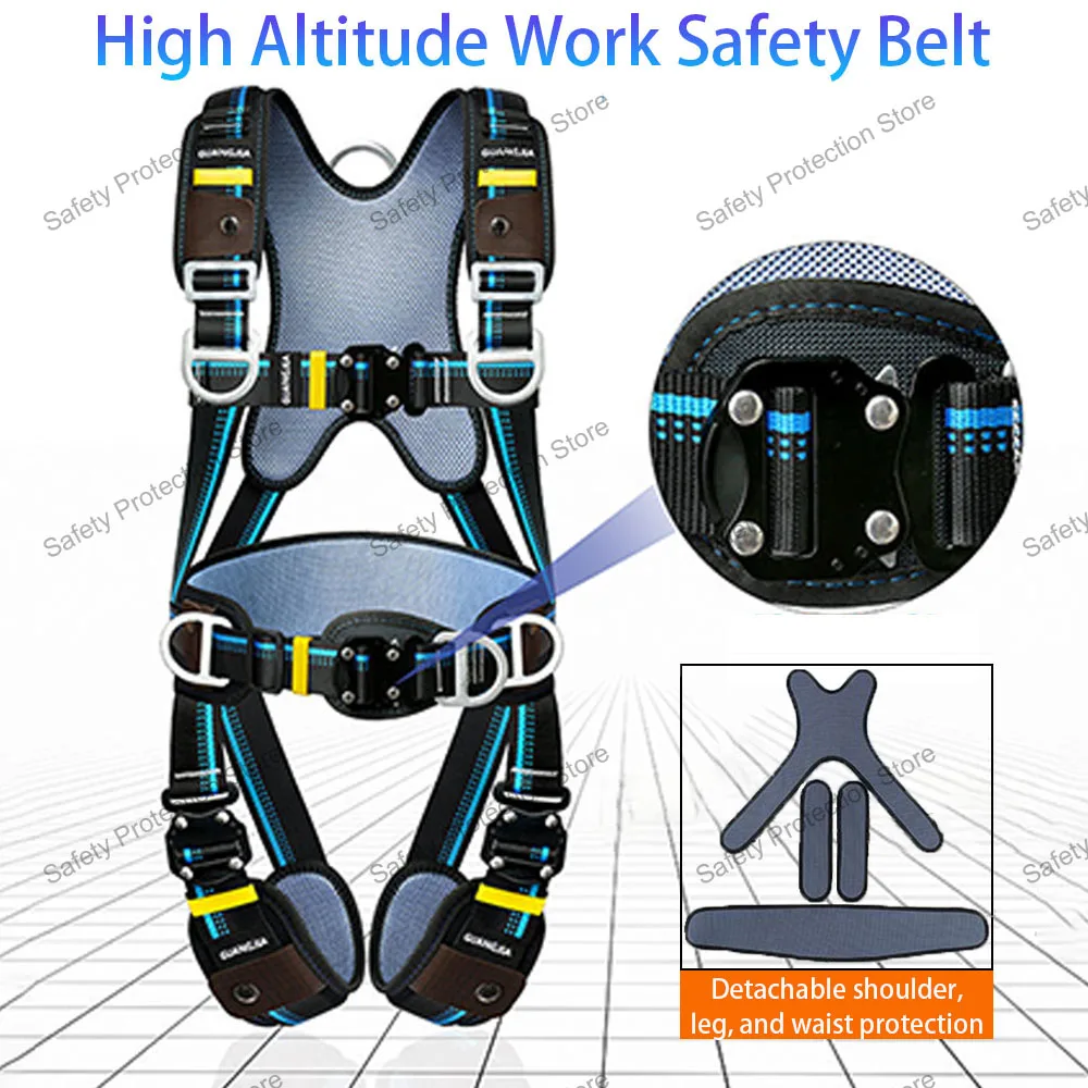 Five-point High Altitude Work Safety Harness Full Body Safety Belt Outdoor Detachable Waistband Construction Protect Equipment