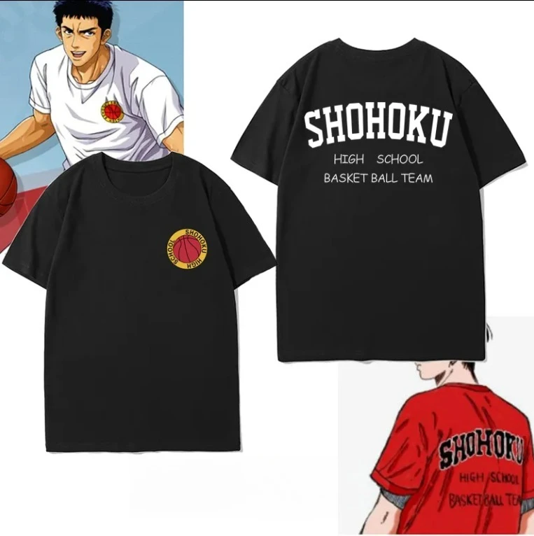 

SLAM DUNK printed T-shirt Sakuragi Blossom Road Yuchuan Maple Summer Short Sleeve Parent-Child Clothing Men's and Women's