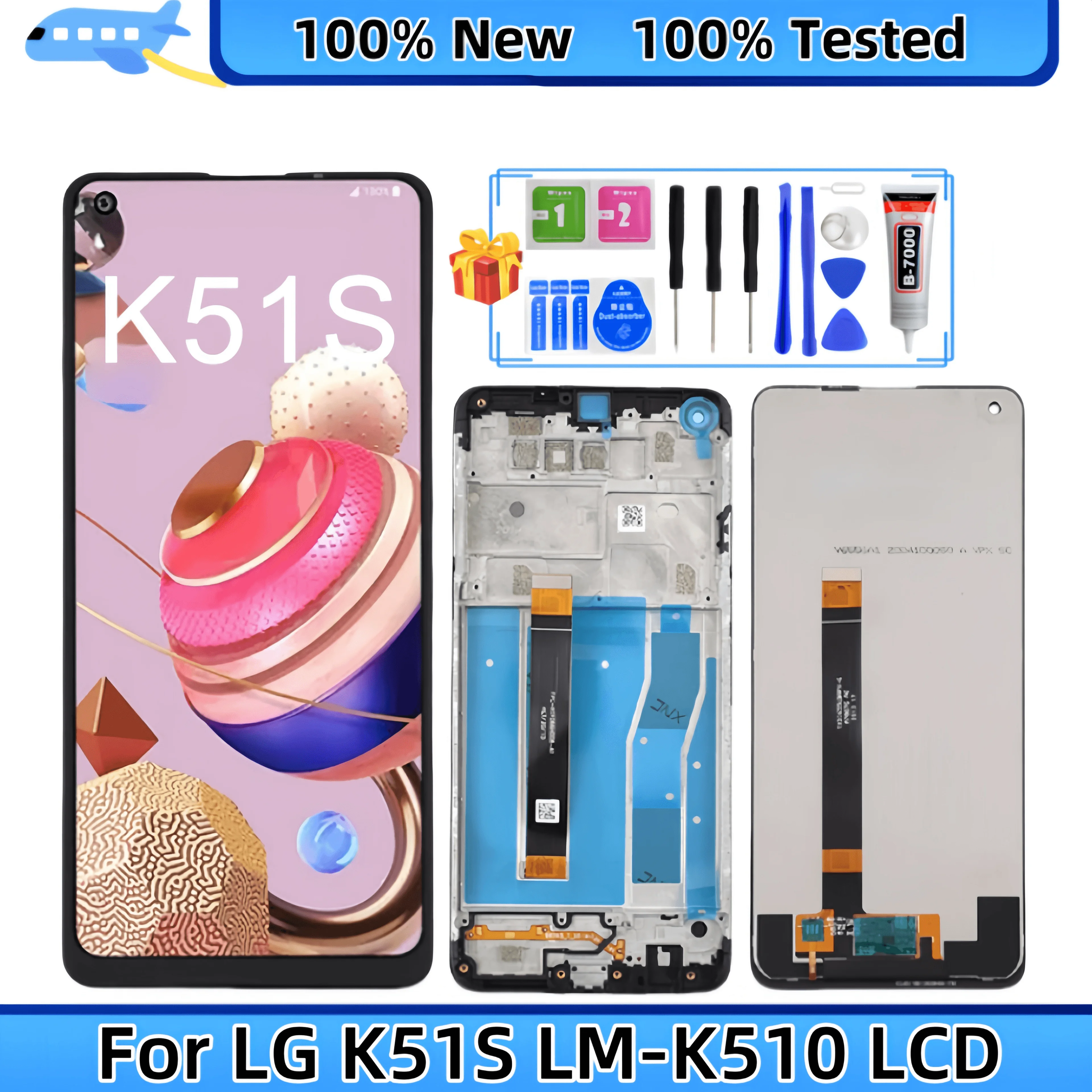 LCD-Touchscreen für LG k51s 2020, lmk510, lmk510emw, lm-k510emw, Digitizer-Baugruppe Ersatz