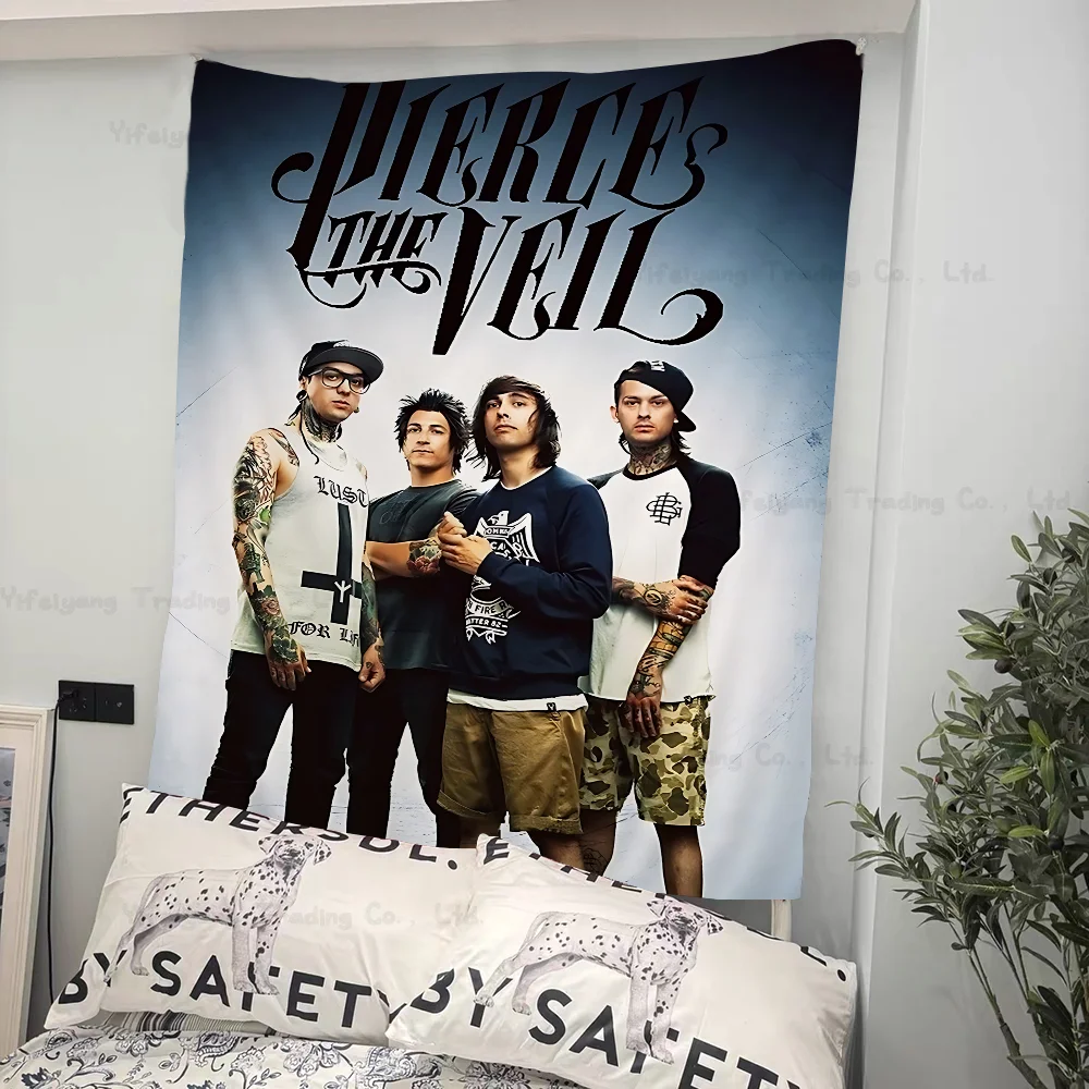 

Pierce The Veil Band Printed Large Wall Tapestry Hanging Tarot Hippie Wall Rugs Dorm Cheap Hippie Wall Hanging