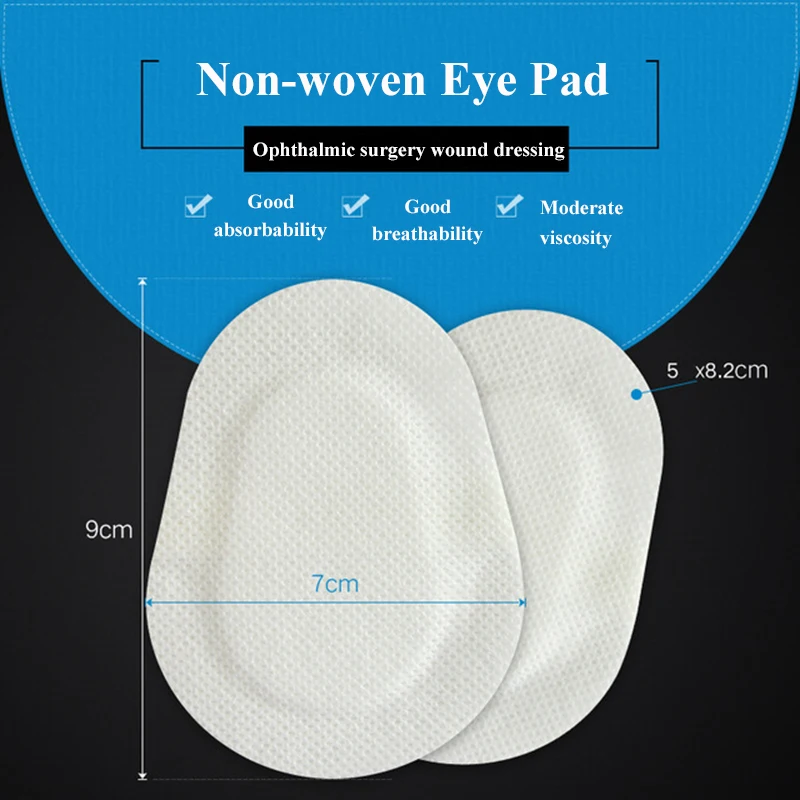 50Pcs Medical Non-woven Adhesive Eye Pad Disposable Absorbent Surgical Wound Dressing Eye Patch Adult Child Amblyopia Treatment