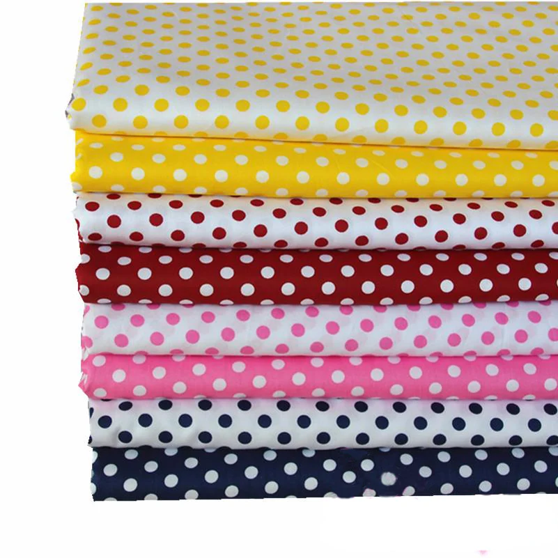 Cotton Twill Fabric 0.6cm Polka Dot for DIY Handmade Needlework Quilting Cloth Per Half Meter