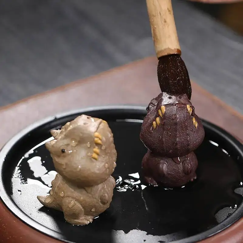 Purple Clay Tea Pet Dinosaur Tyrannosaurus Rex Premium Handmade Lizard Tea  Accessories Tea Table Ornament Cover Holder