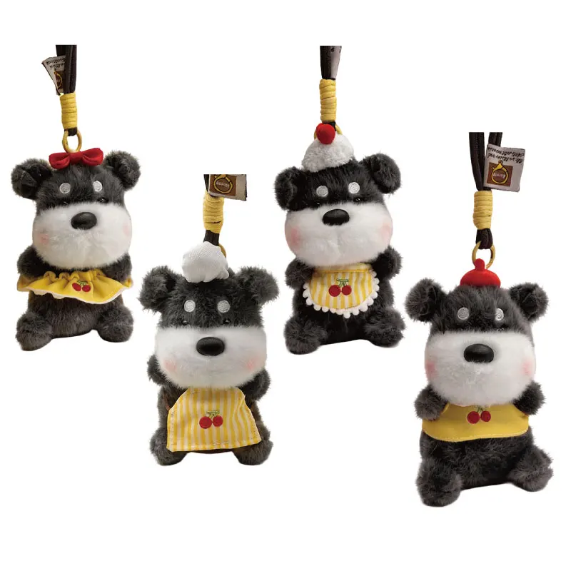 1 unidad de 18 cm, adorable muñeco de peluche Schnauzer, juguete de perro suave y adorable, accesorios bonitos, juguete Schnauzer, regalo de cumpleaños