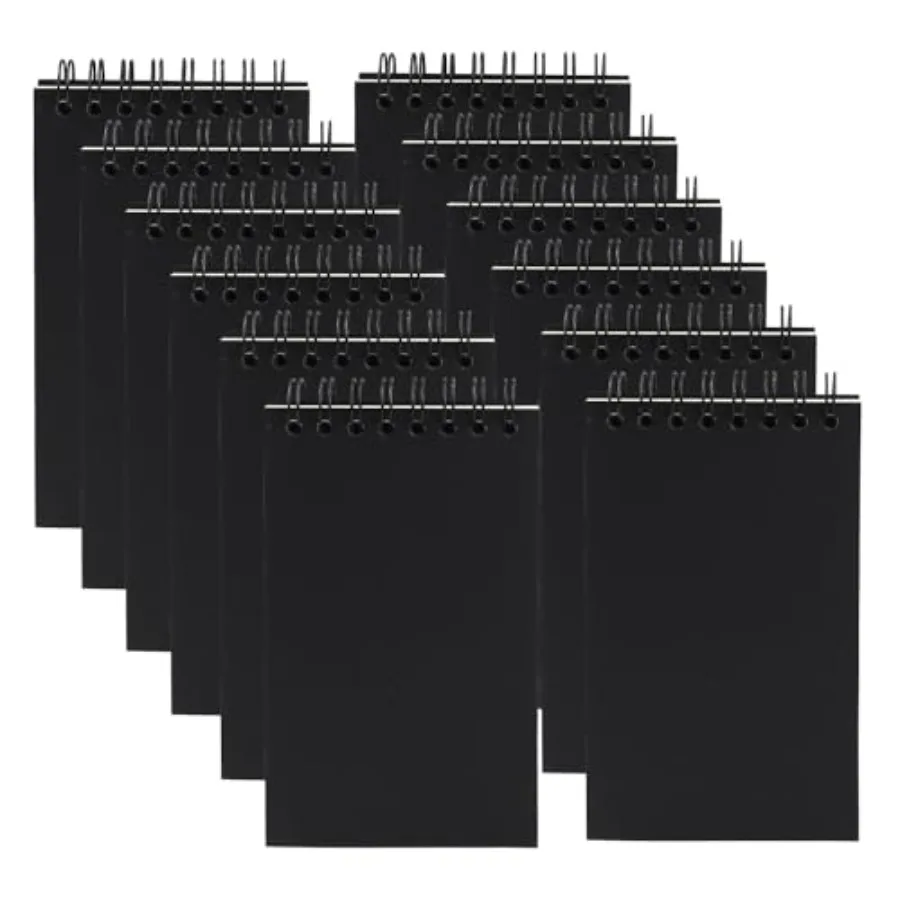 

12 Pack Pocket Notebooks, 3x5 Small Notepads, Mini Spiral Notebooks, 60 Sheets/120 Pages, Lined College Ruled Paper, Memo Pads