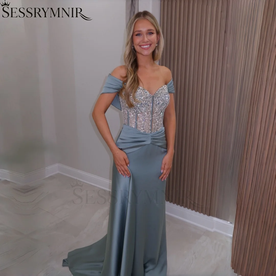 SESSRYMNIR SESSRYMNIR Women'S Formal Evening Gowns Customize Off-The-Shoulder Sky Blue Women Evening Dress Cap Sleeves A-Line Elegant Party - Aliexpress Deal