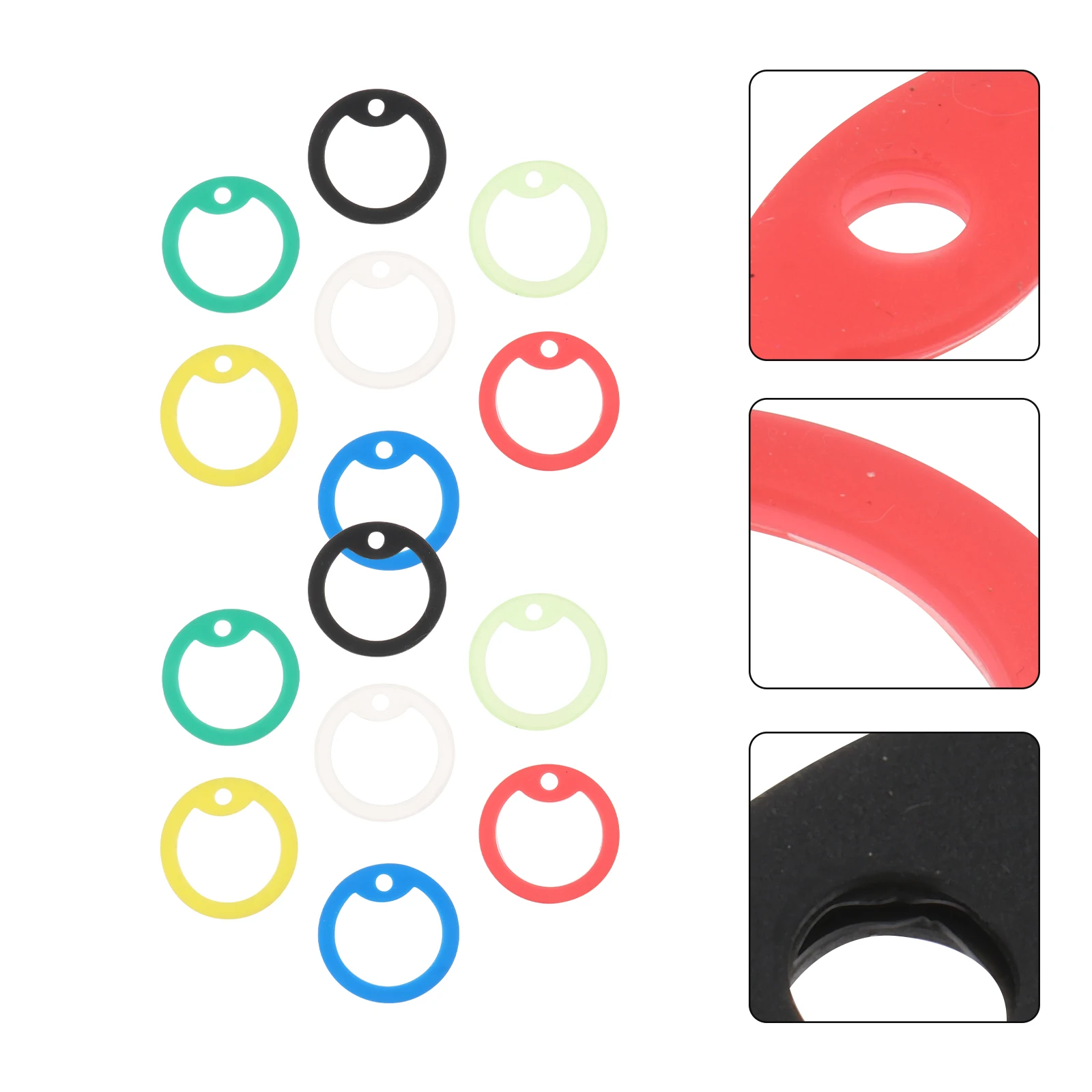 

14 Pcs Silicone Dog ID Tag Mute Hoops Cat Double Pet Reduction Silencers Silica Gel