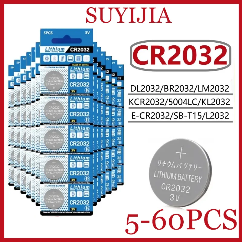 5-60PCS CR2032 CR 2032 Button Battery 3V Lithium Battery for Watch Toy Calculator Car Remote Control Button Coin Cell