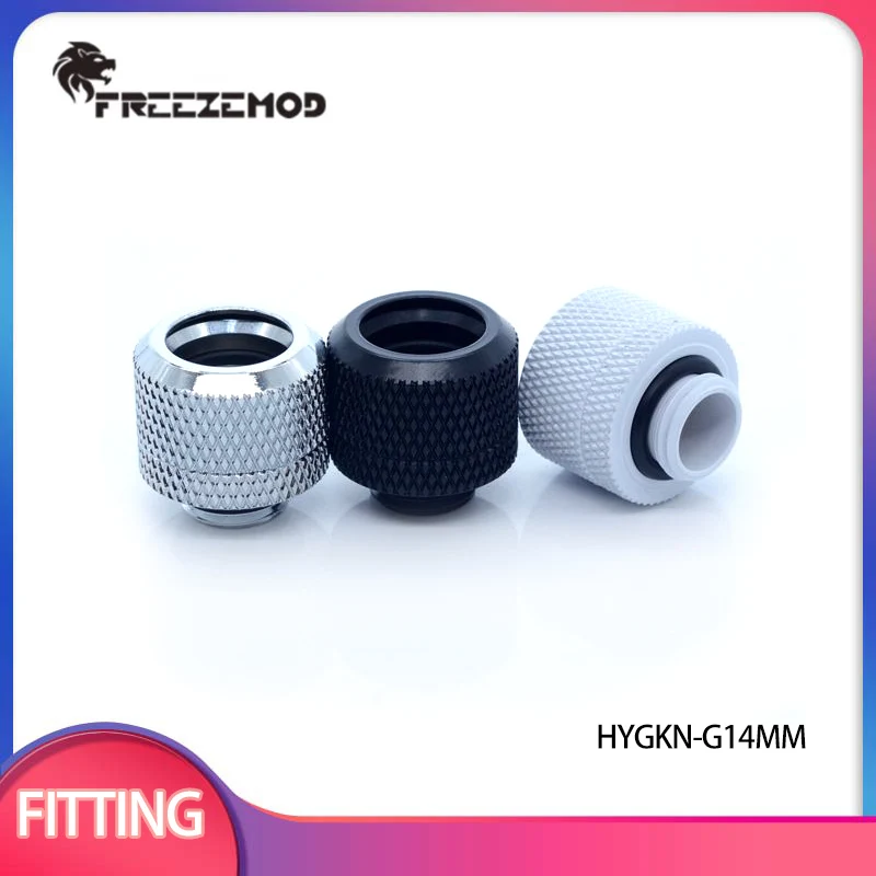 FREEZEMOD OD14mm Black/white /silver Hard Tube Fitting Brass Water Cooling Fittings G1/4'' Thread High Body Design / HYGKN-G14MM