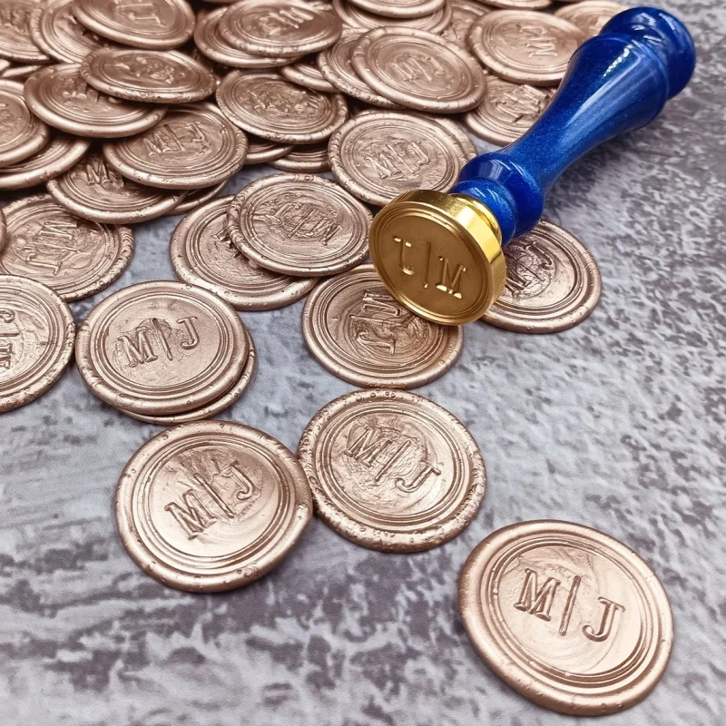 200-400pcs Personalize Wedding Wax Seal Stickers Custom Logo Design Self-adhesive Monogram Labels for Envelope Card Decor