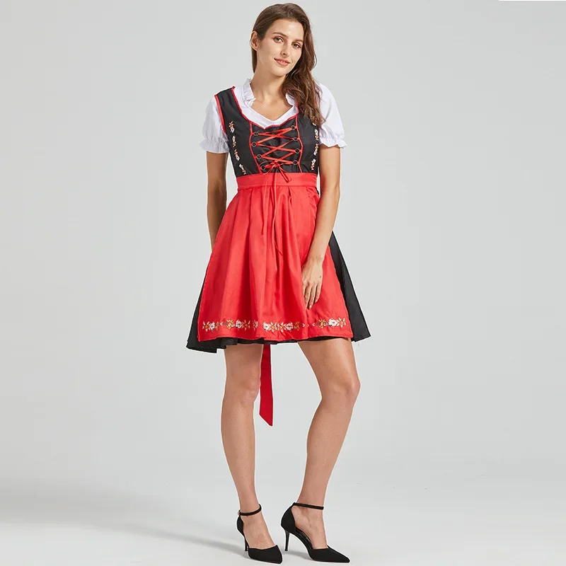 Sexy Beer Girl Costume Maid Wench Fancy Dirndl Dress Beer Costume for Women's Bavarian Oktoberfest Cosplay Party Dress