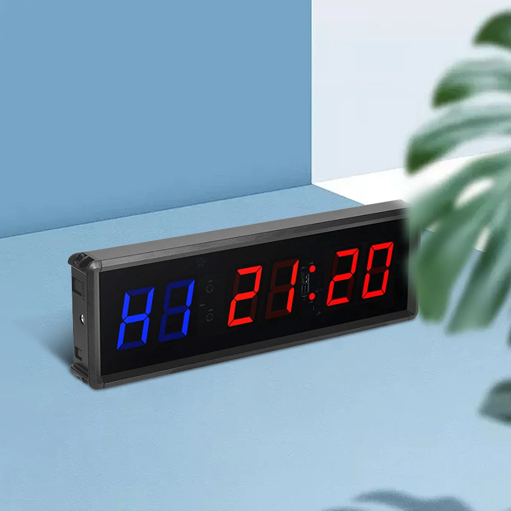 

Portable Gym Timer Count Down/Up Clock Remote Control Fitness Timer Clock Multifunctional Wall Clock for Home Gym Garage