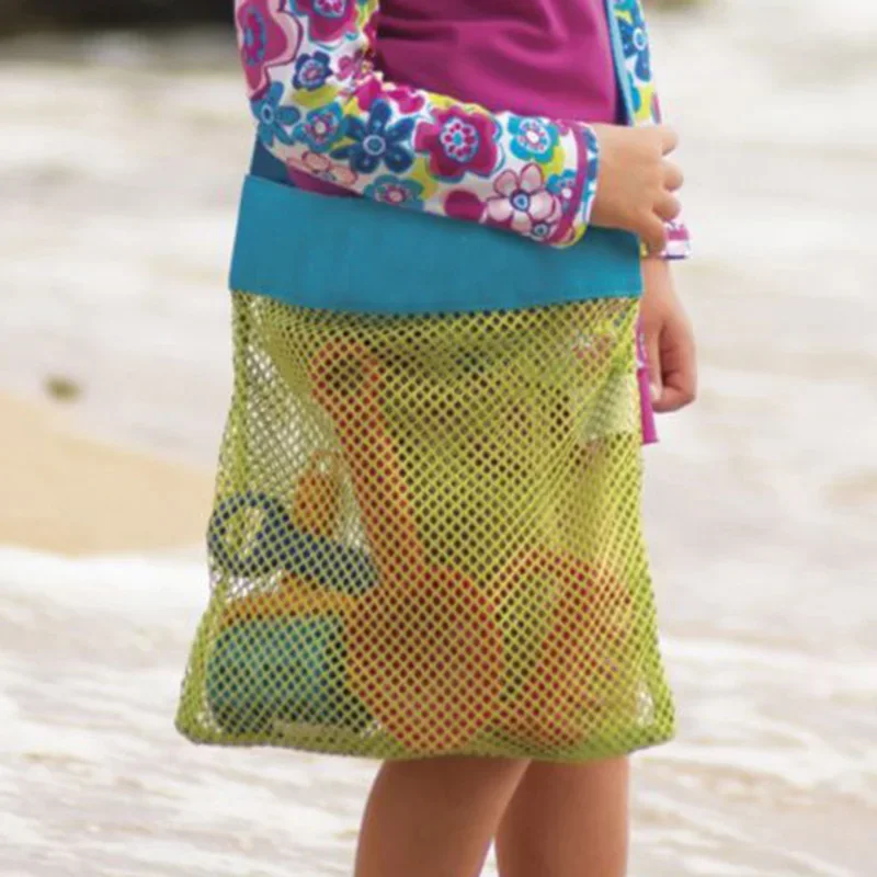 Kinderen Extra Grote Strand Mesh Speelgoed Tas Kinderen Opvouwbare Zand Weg Net Tote Outdoor Netto houder Waterdichte Doek Zand Speelgoed Opslag