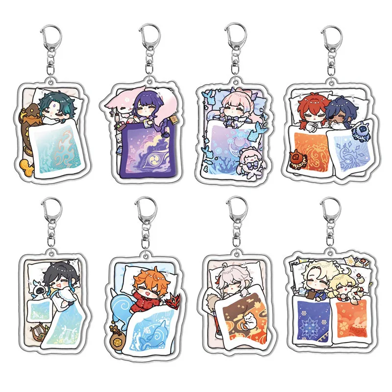 Wendy Kerry Sugar Mona Acrylic Keychain Key Ring Animation Game Peripheral Cartoon Character Backpack Pendant for gifts